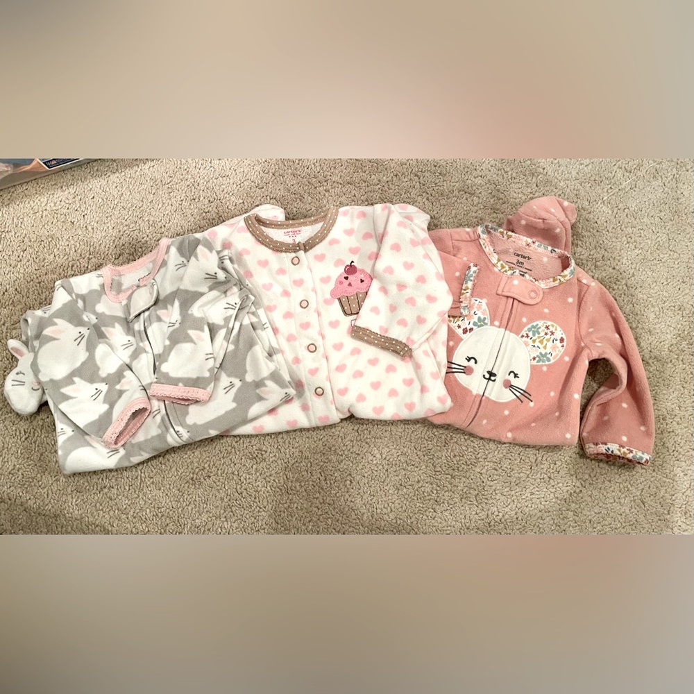 Carters 3 Pack Fuzzy Sleepers